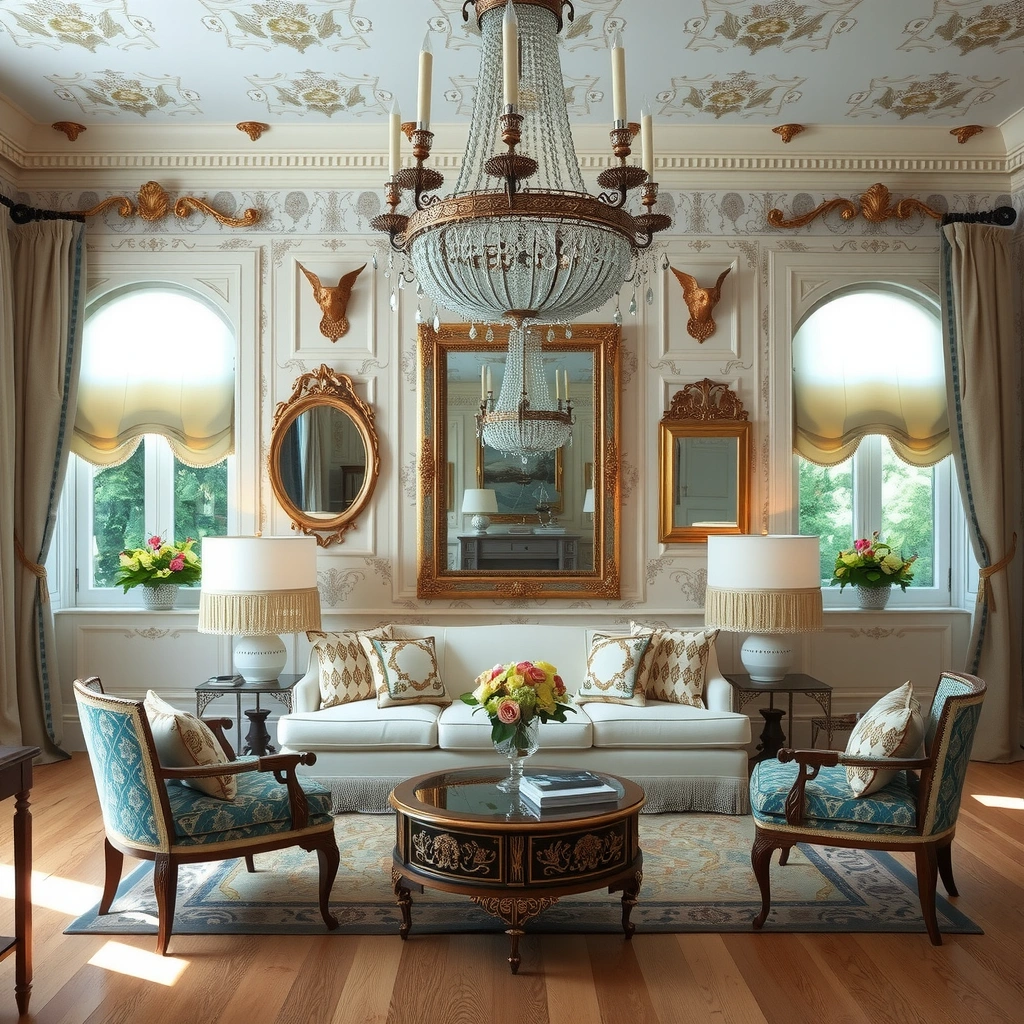 blue and white living room 18