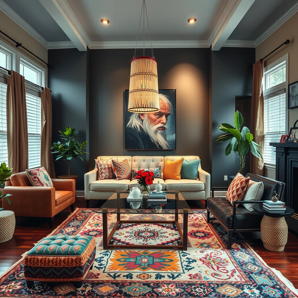 blue and white living room 6