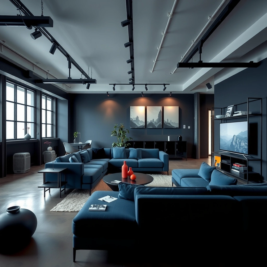 blue couch living room 11