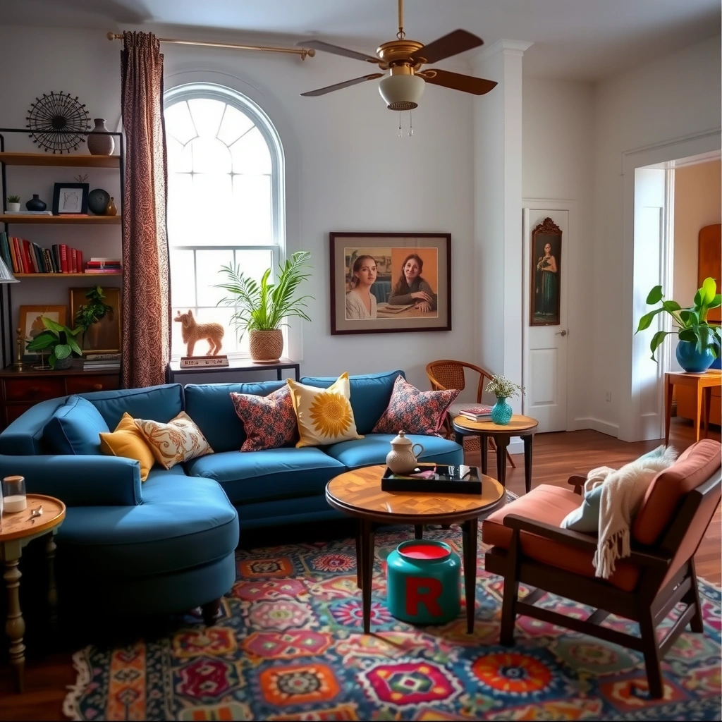 blue couch living room 15