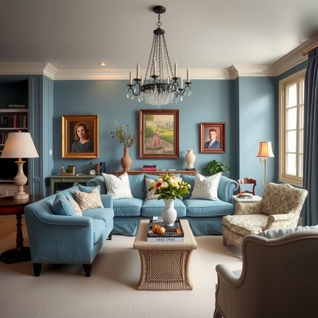 blue couch living room 16