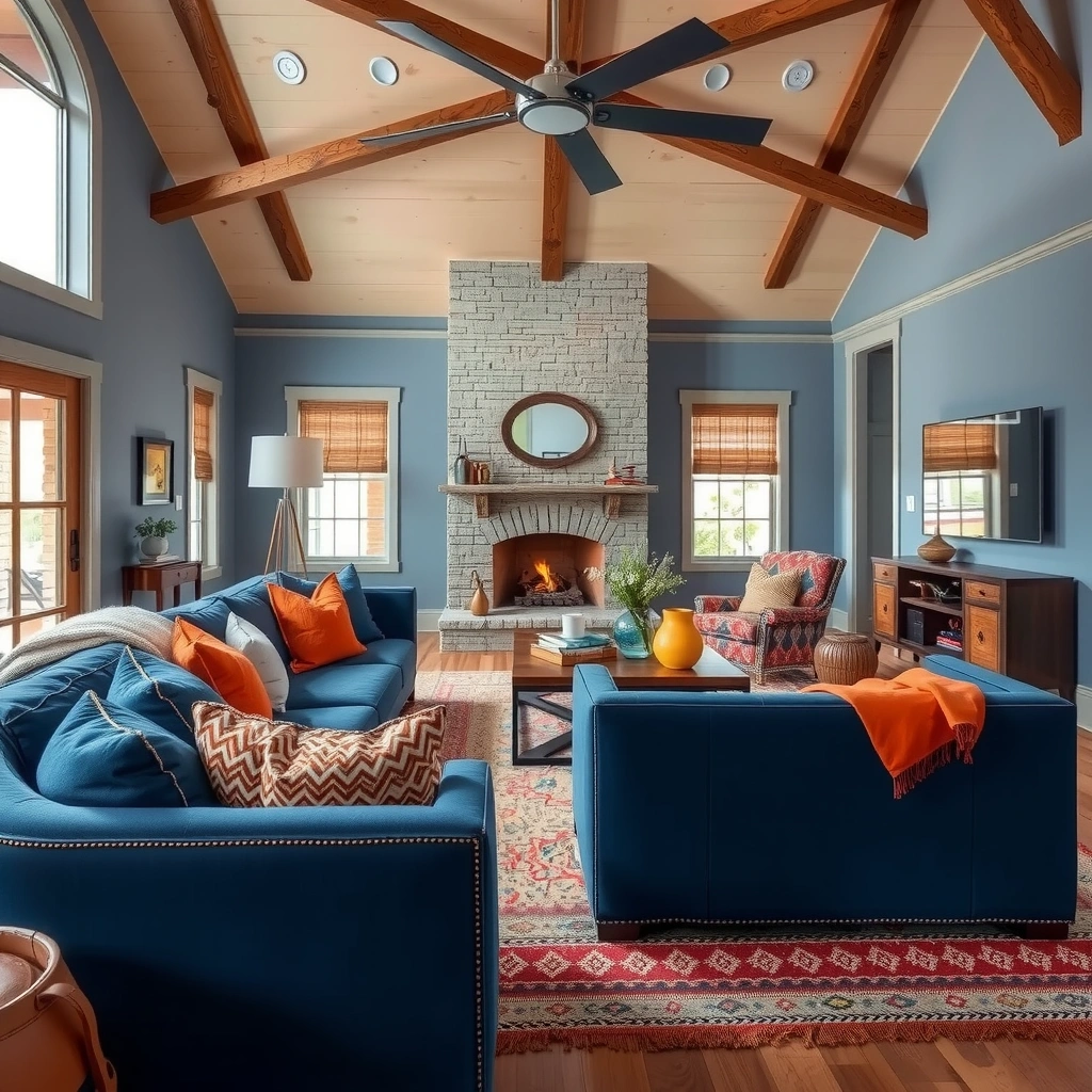 blue couch living room 18