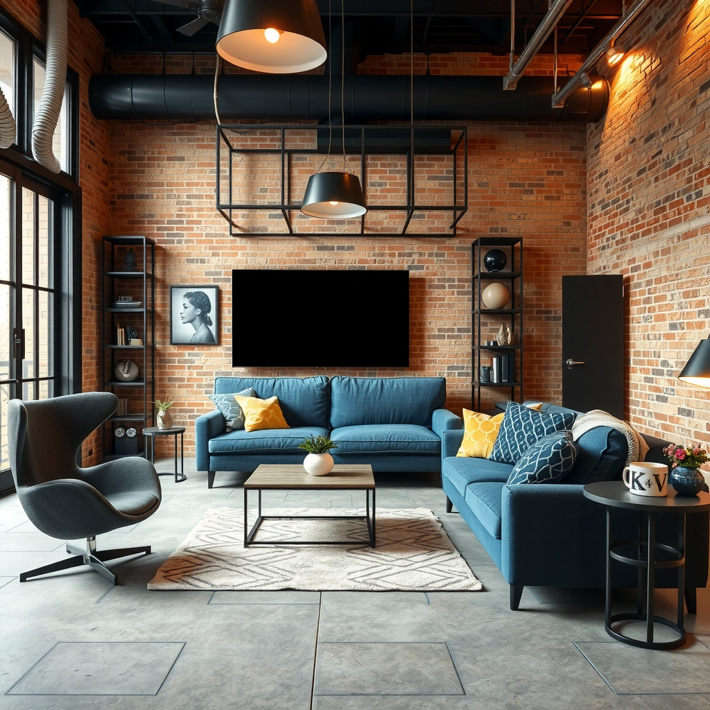 blue couch living room 2