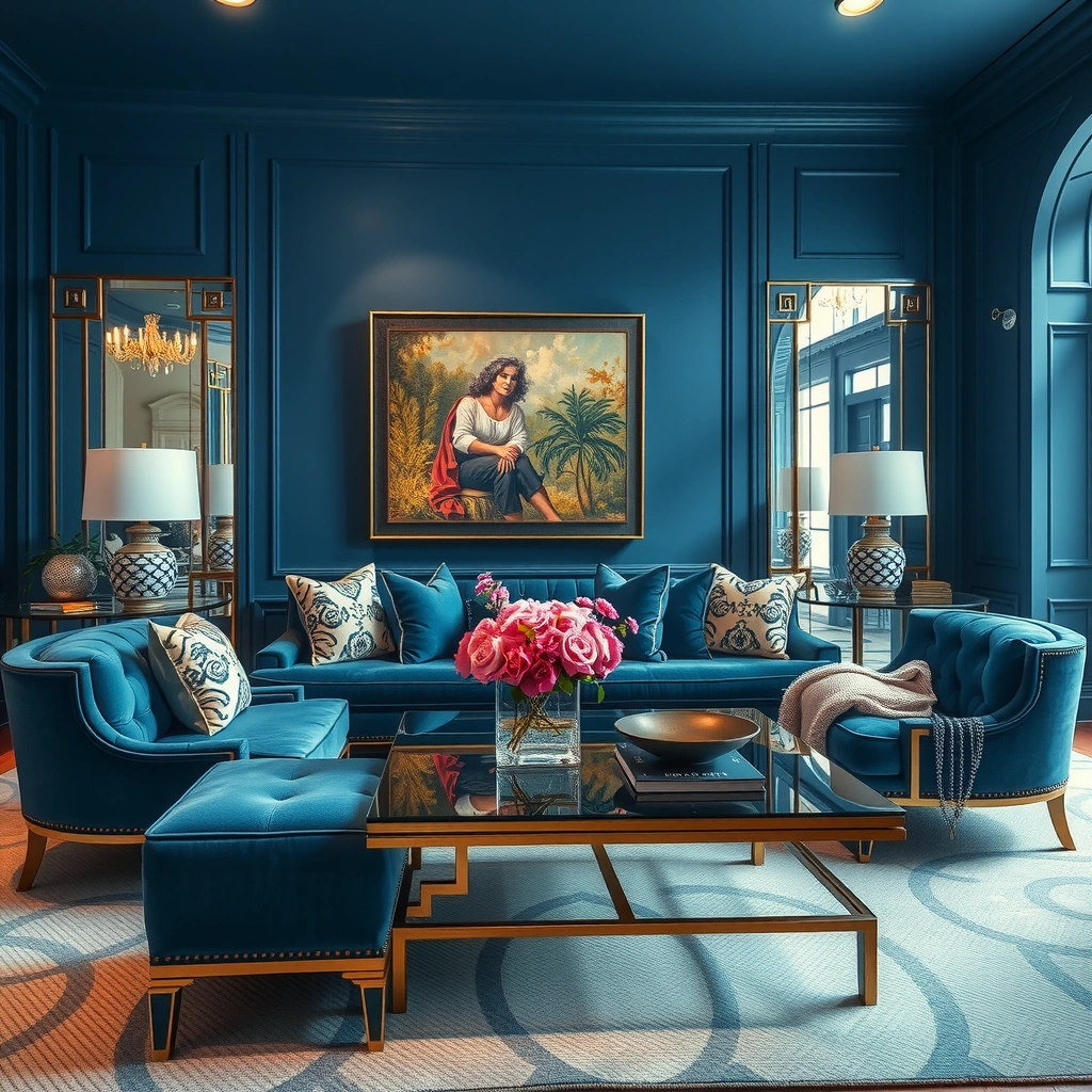 blue couch living room 9