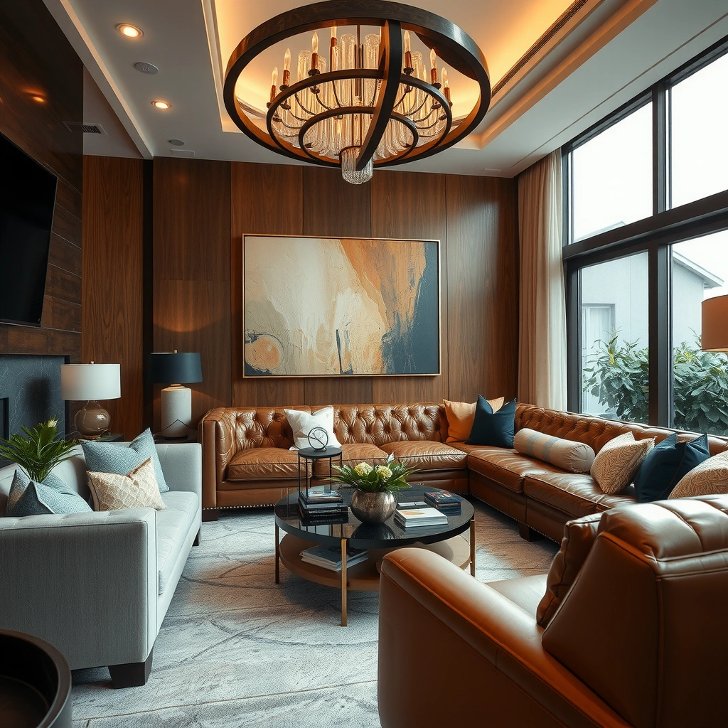 brown leather sofa living room 19