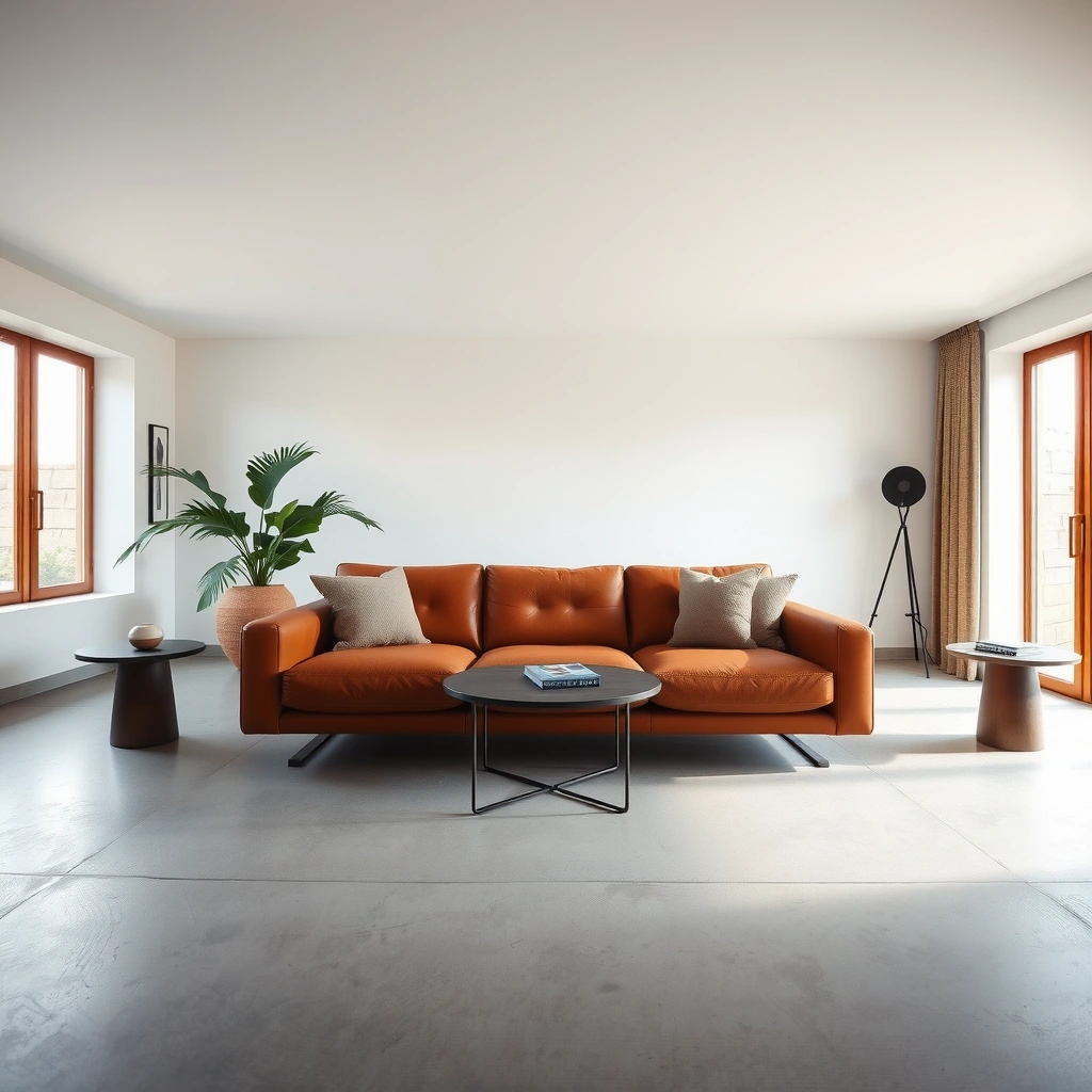 brown leather sofa living room 8