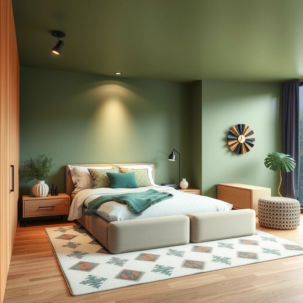 green boho bedroom 10
