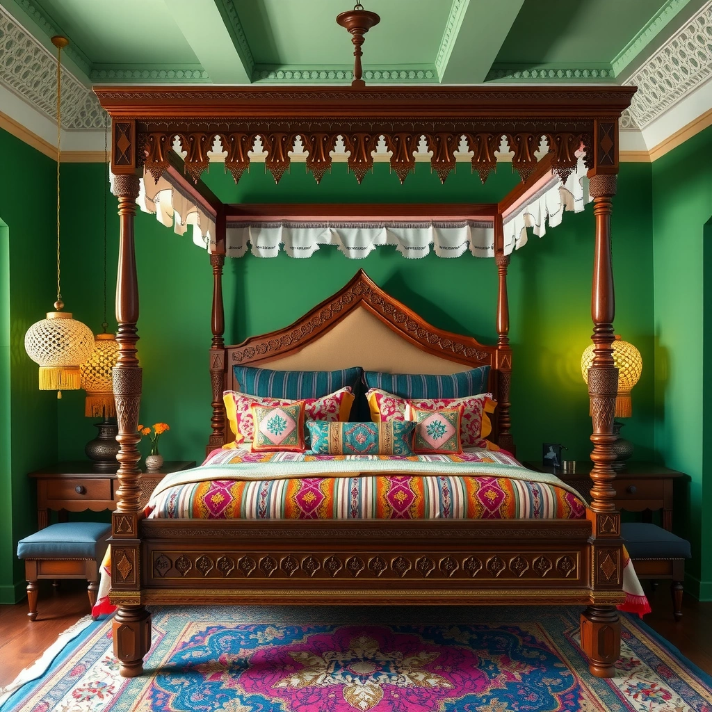 green boho bedroom 15