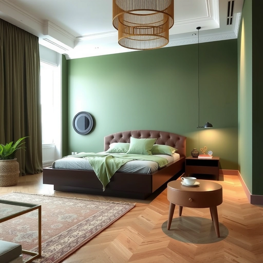 green boho bedroom 16