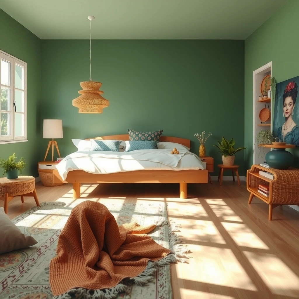 green boho bedroom 2