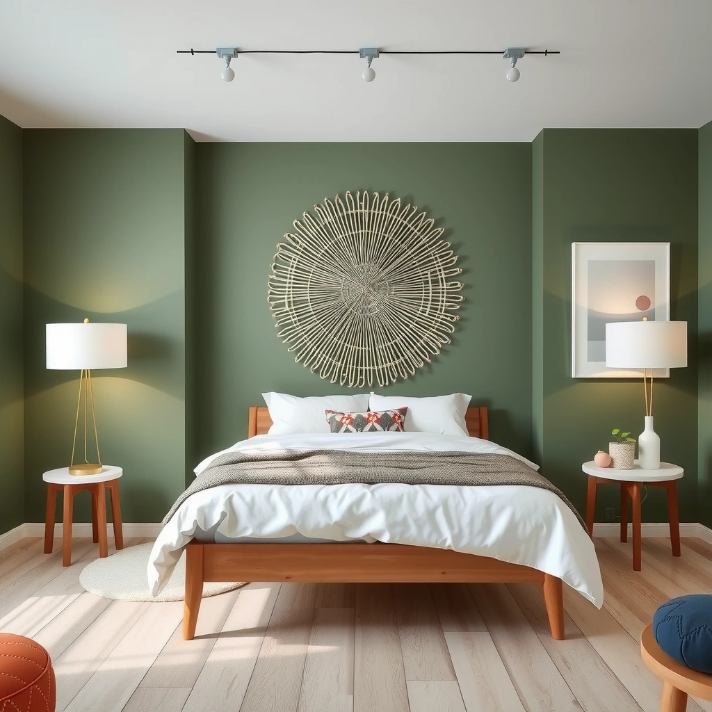 green boho bedroom 4