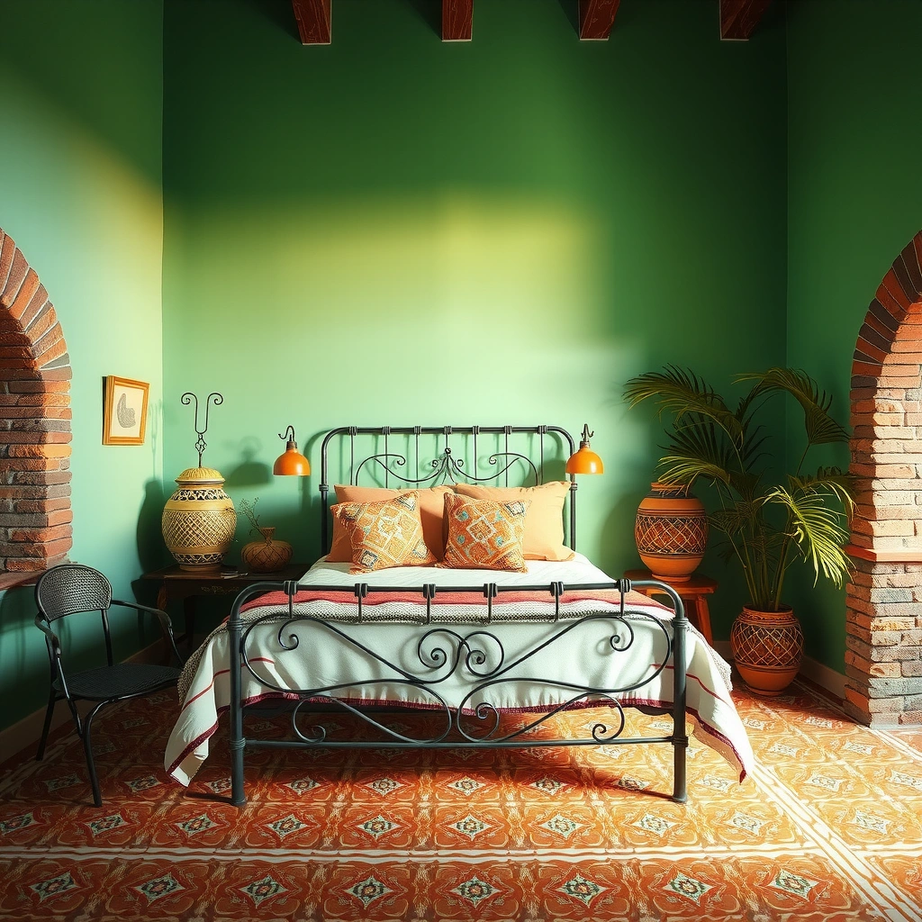green boho bedroom 5