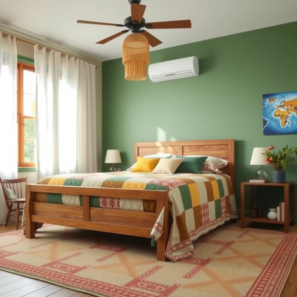green boho bedroom 6