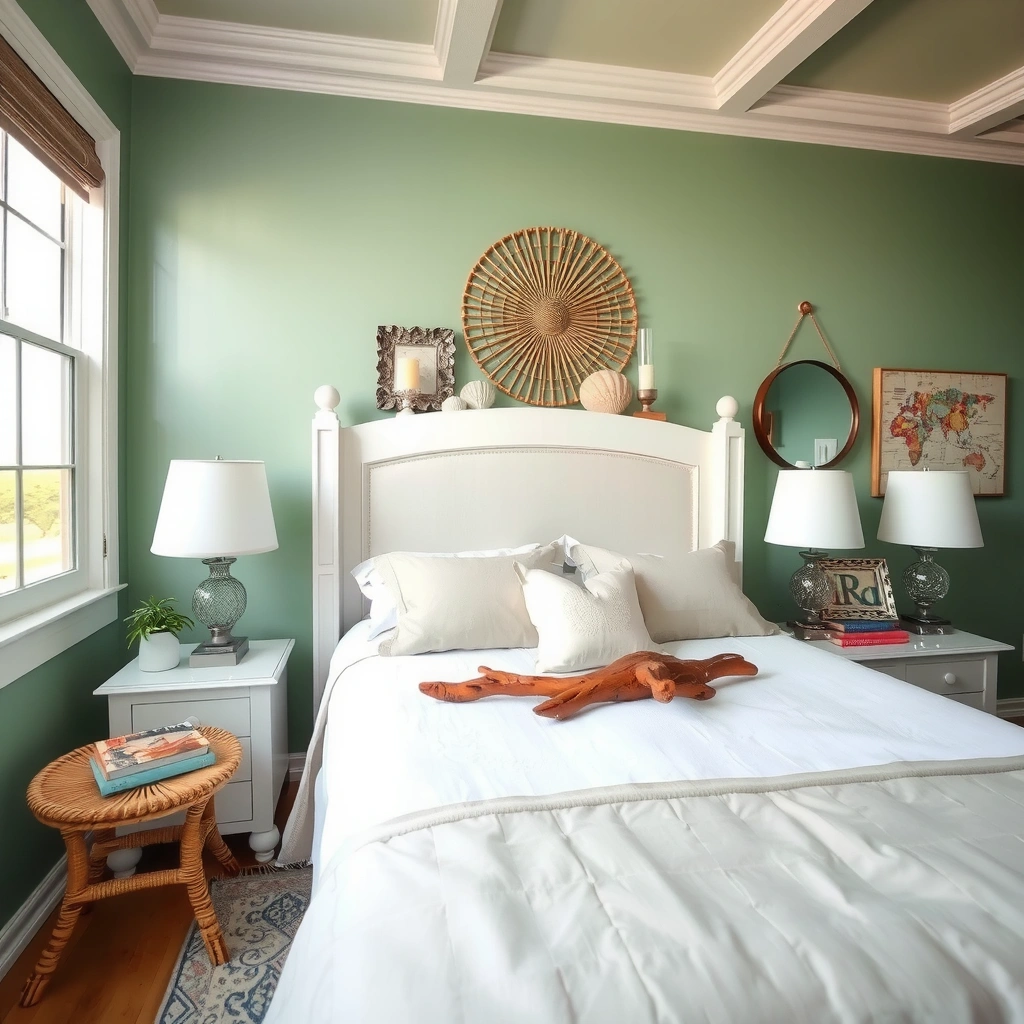 green boho bedroom 7
