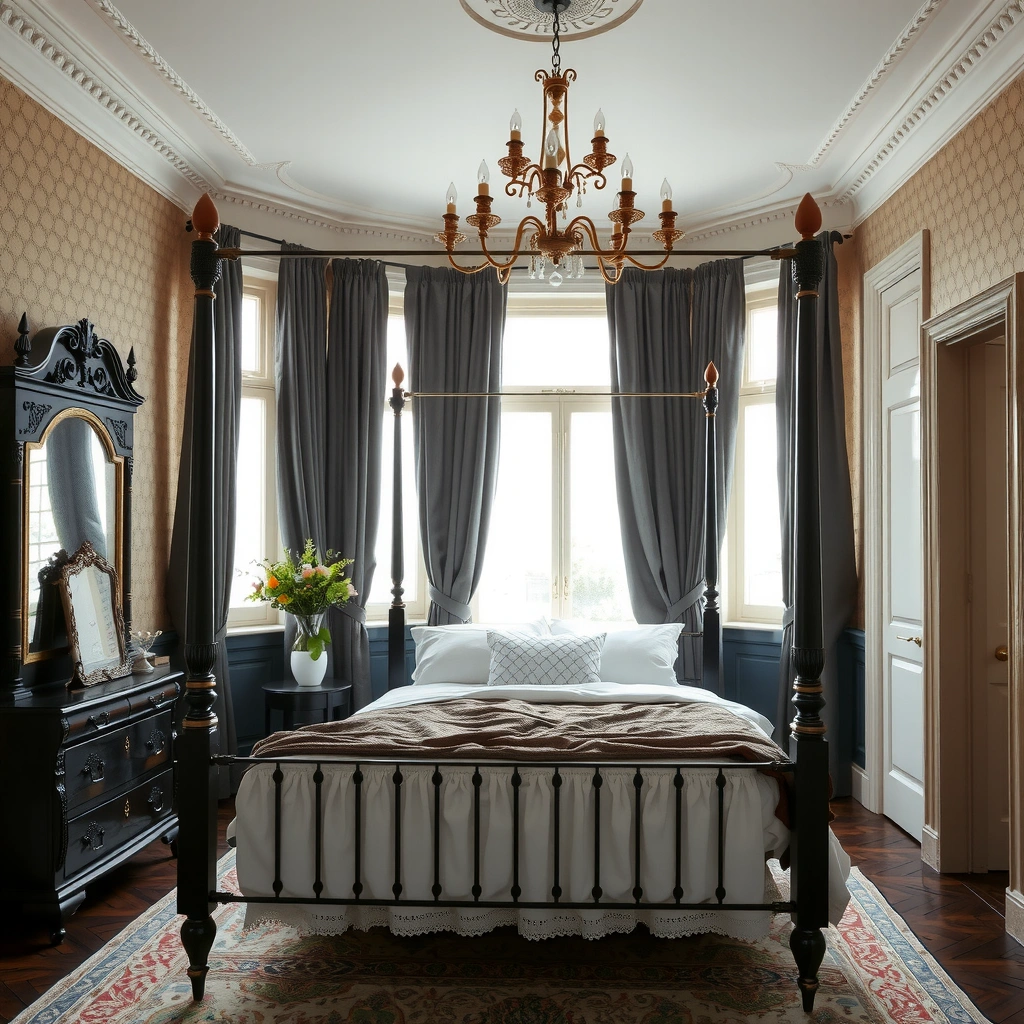 grey curtains bedroom 17