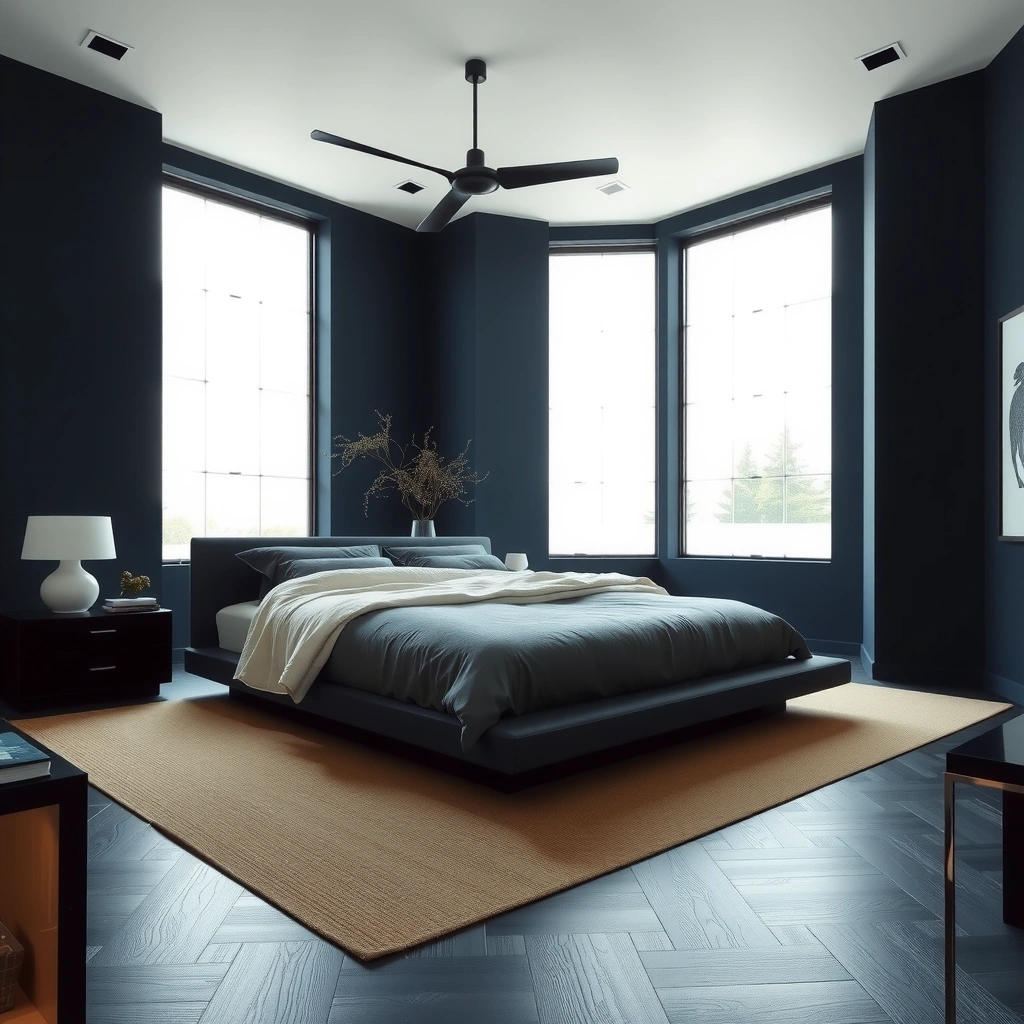 navy blue bedroom decor 11
