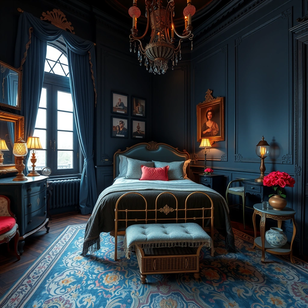 navy blue bedroom decor 16