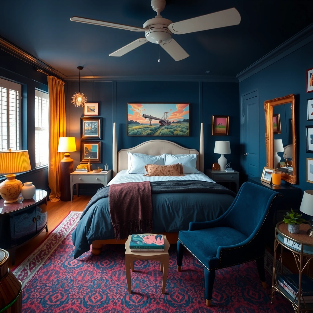 navy blue bedroom decor 17