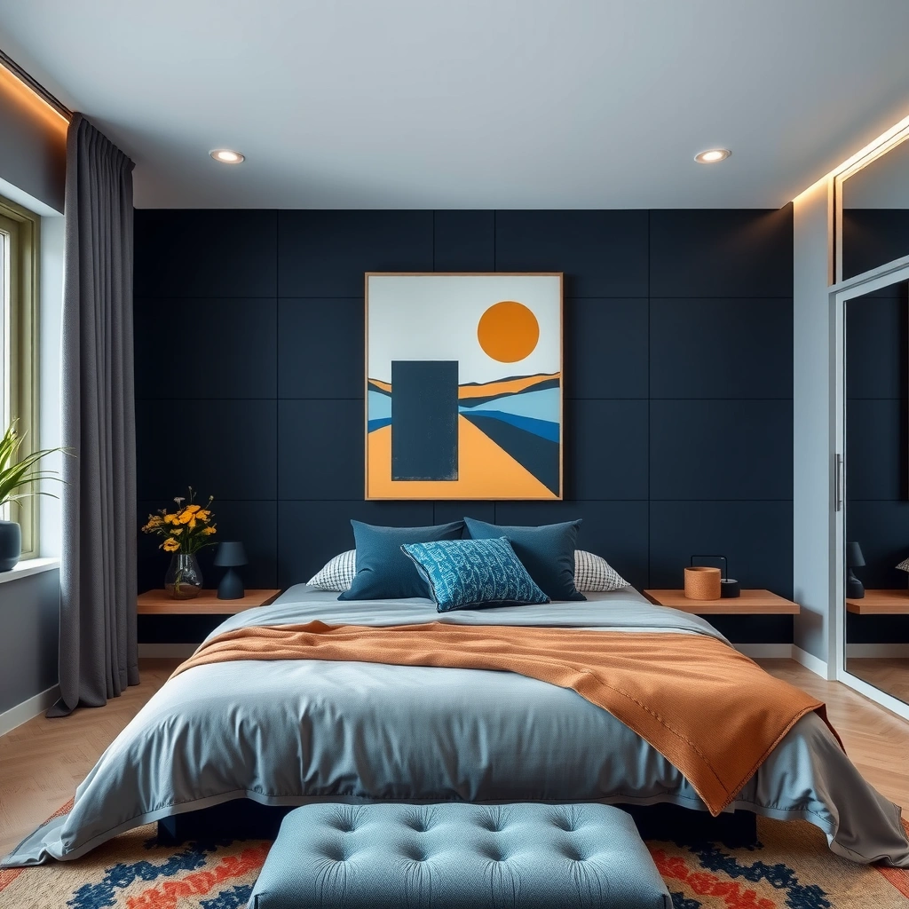 navy blue bedroom decor 19