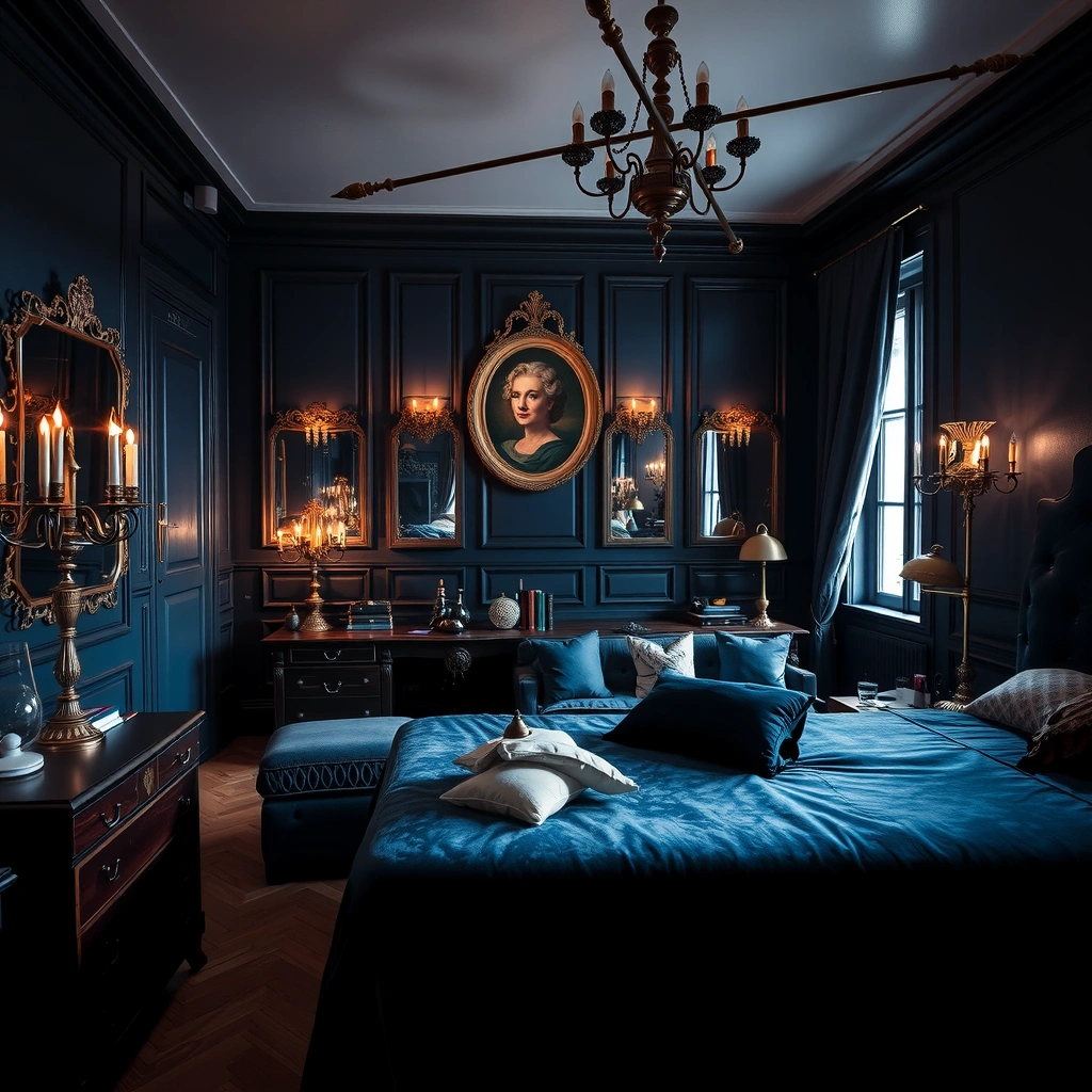 navy blue bedroom decor 20