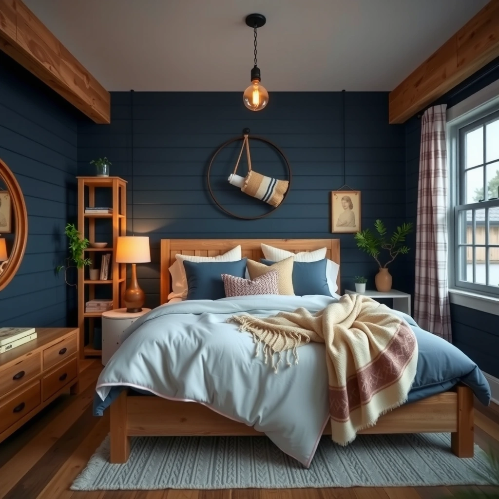 navy blue bedroom decor 7